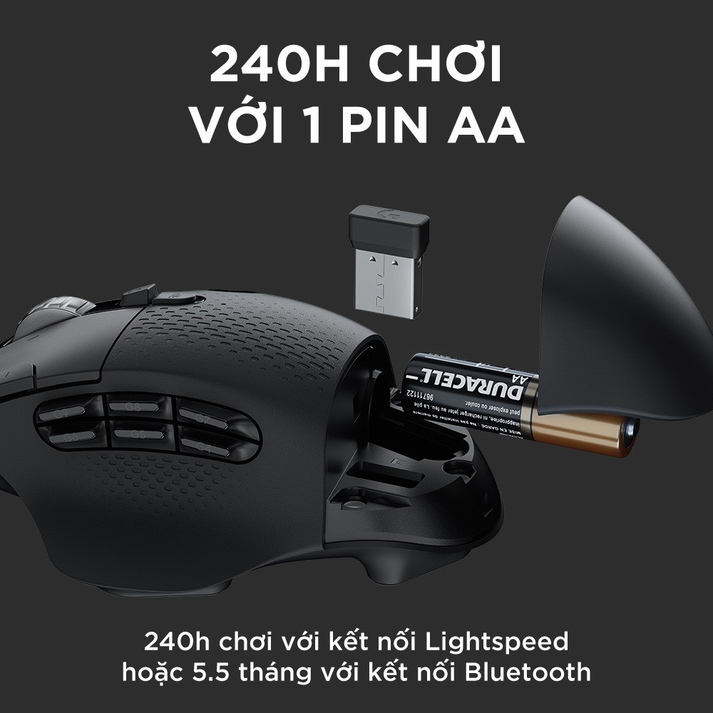Chuột game không dây Logitech G604 - Cảm biến 25k, 15 nút lập trình