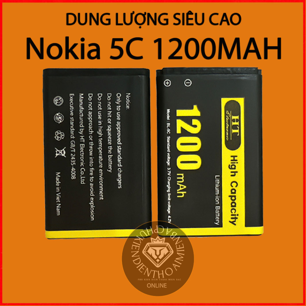 Pin nokia 5c dung lượng cao - dung lượng thật 1200mah HT Electronic