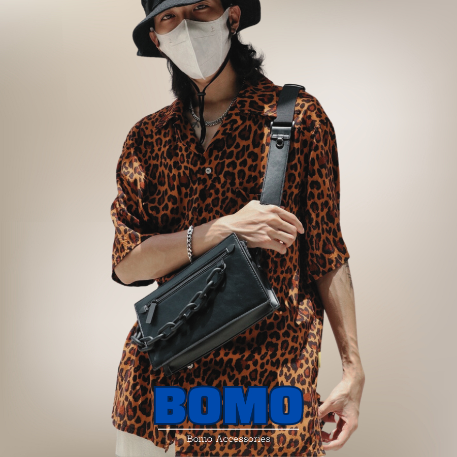 Túi đeo chéo/vai unisex hộp vuông chất liệu da pu chống nước kèm ví tròn mini Bomo - Phong cách Hàn Quốc BOMO 007