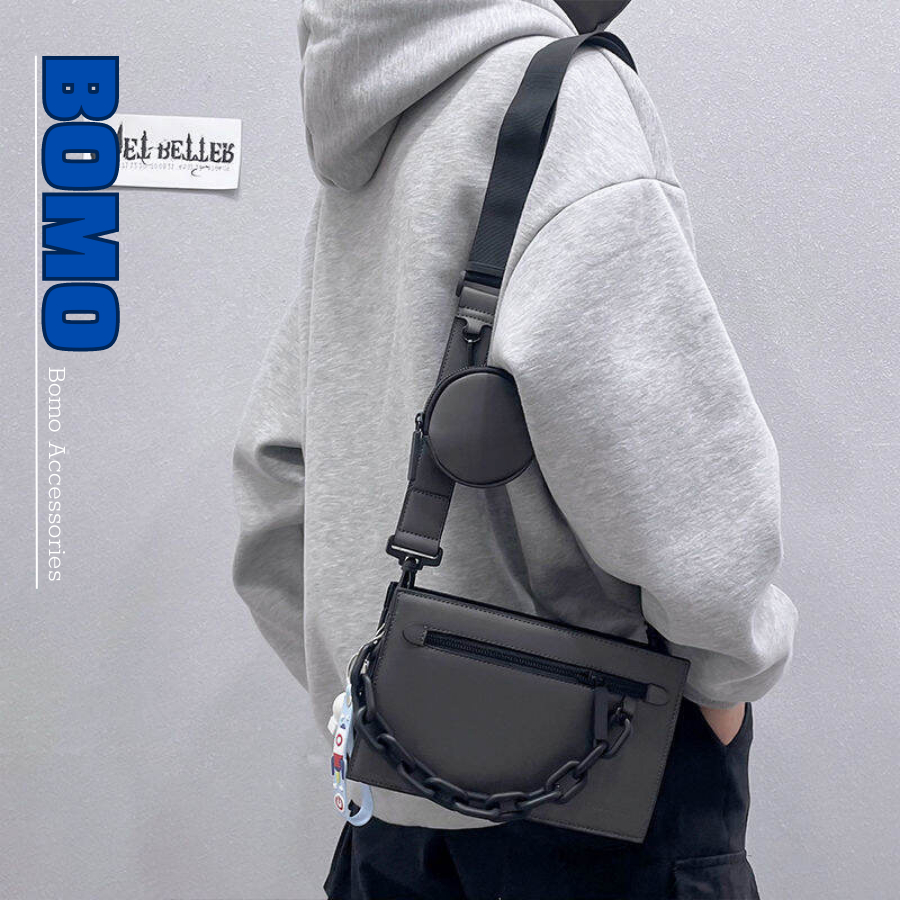 Túi đeo chéo/vai unisex hộp vuông chất liệu da pu chống nước kèm ví tròn mini Bomo - Phong cách Hàn Quốc BOMO 007