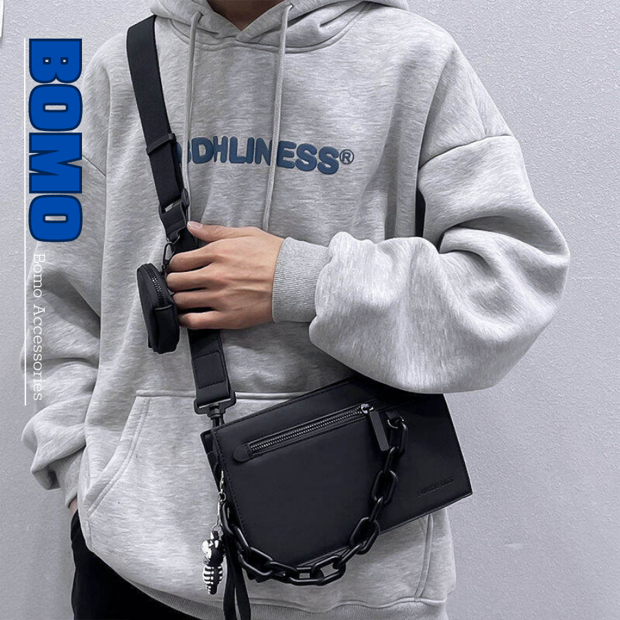 Túi đeo chéo/vai unisex hộp vuông chất liệu da pu chống nước kèm ví tròn mini Bomo - Phong cách Hàn Quốc BOMO 007