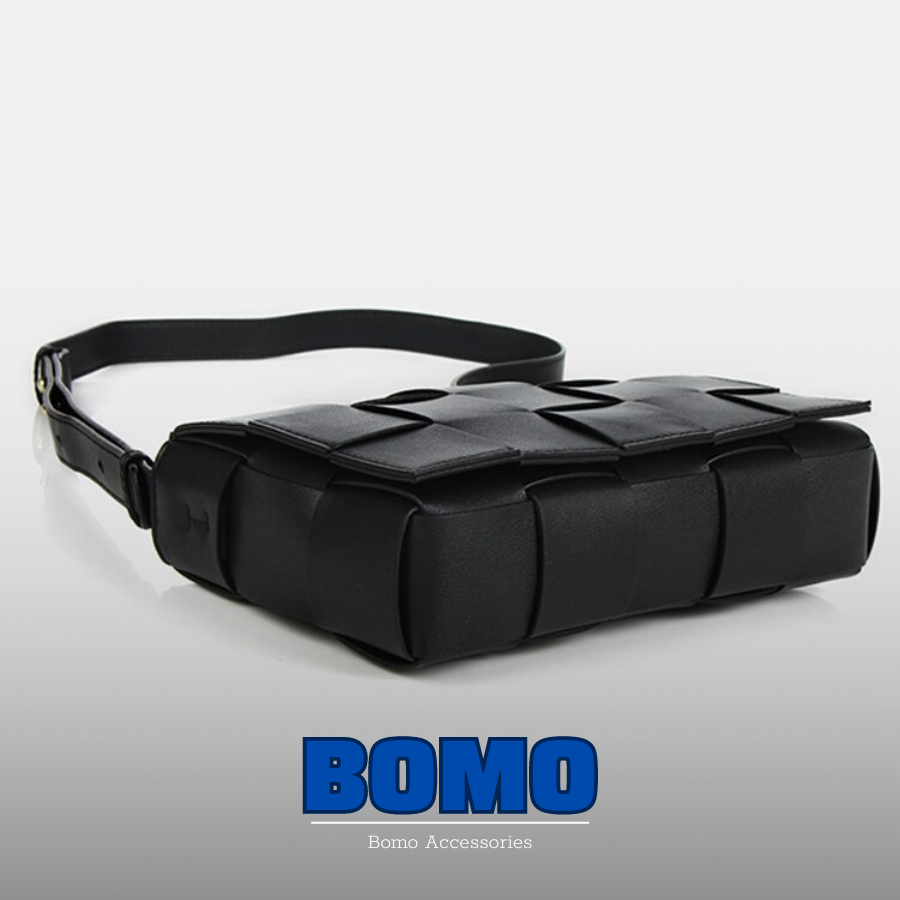 Túi xách đeo chéo đeo vai hộp vuông da PU cao cấp đan cách điệu thời trang dày 0.4cm cho nam và nữ - Bomo.-BM002