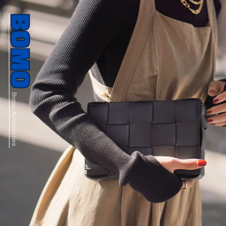 Túi xách đeo chéo đeo vai hộp vuông da PU cao cấp đan cách điệu thời trang dày 0.4cm cho nam và nữ - Bomo.-BM002