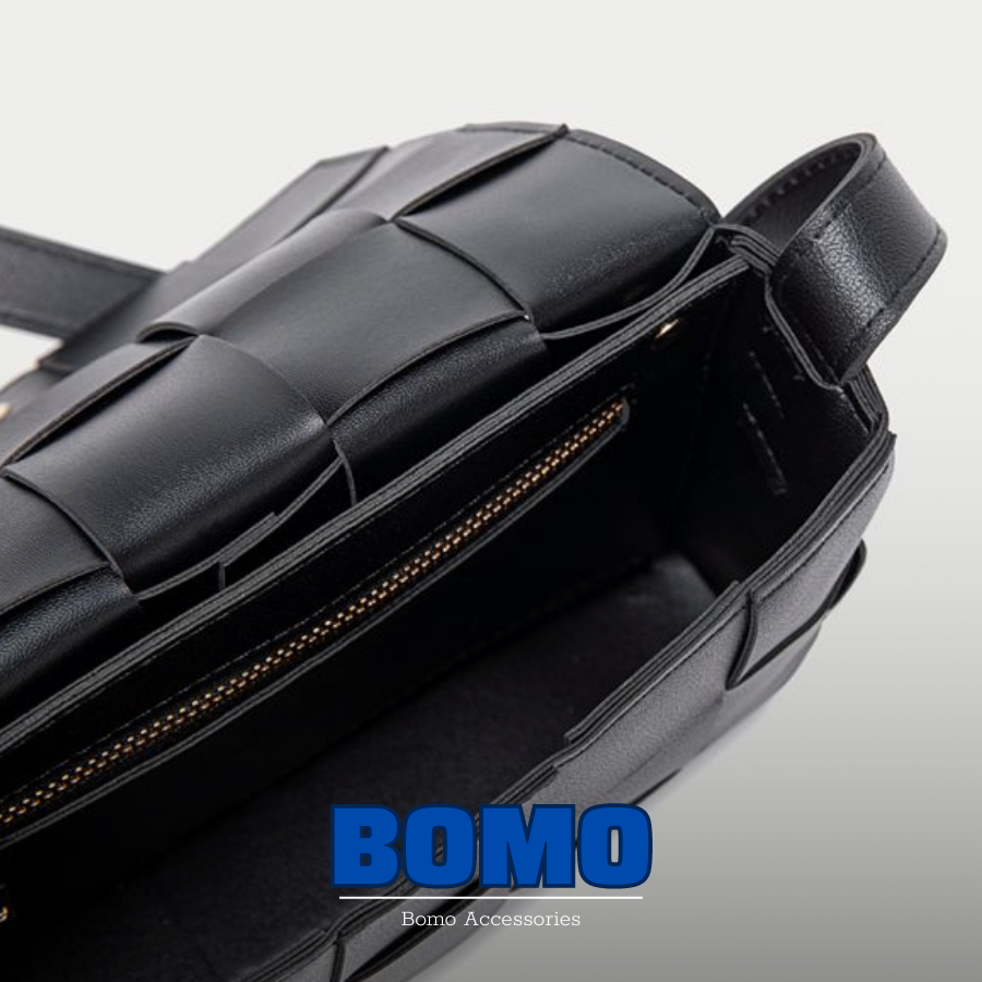 Túi xách đeo chéo đeo vai hộp vuông da PU cao cấp đan cách điệu thời trang dày 0.4cm cho nam và nữ - Bomo.-BM002