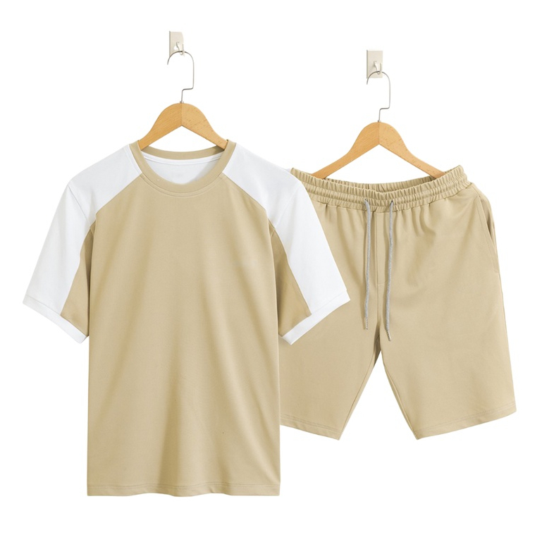 Bộ thể thao nam cộc tay phối màu trẻ trung mặc mùa hè phong cách cá tính - Fashion Hand