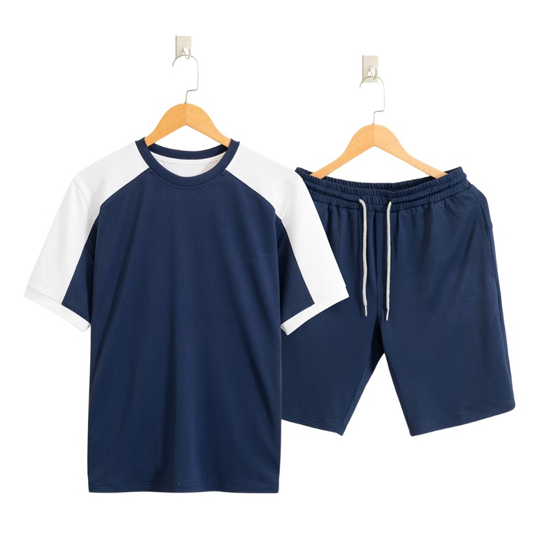 Bộ thể thao nam cộc tay phối màu trẻ trung mặc mùa hè phong cách cá tính - Fashion Hand