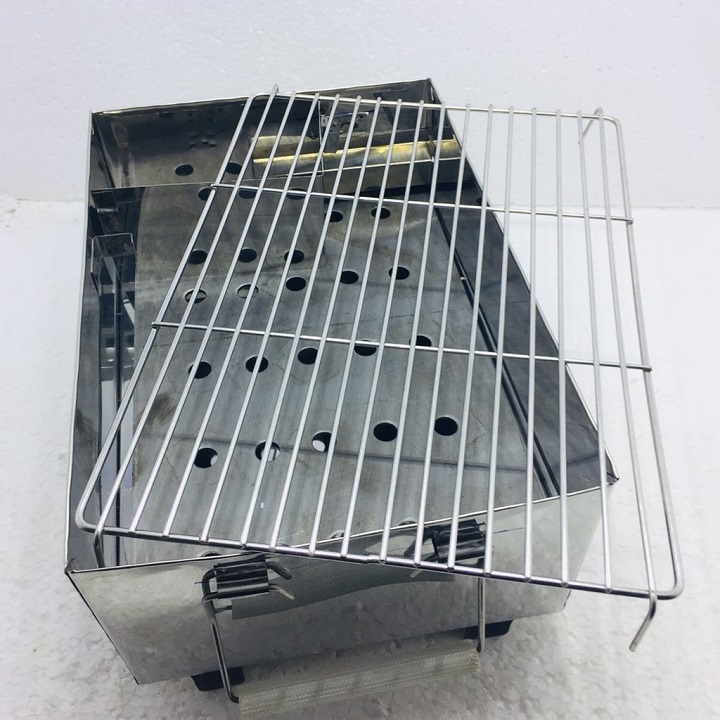 Bếp Nướng Than Hoa Inox Cỡ Lớn Có Vỉ Nướng Inox Dày Dặn