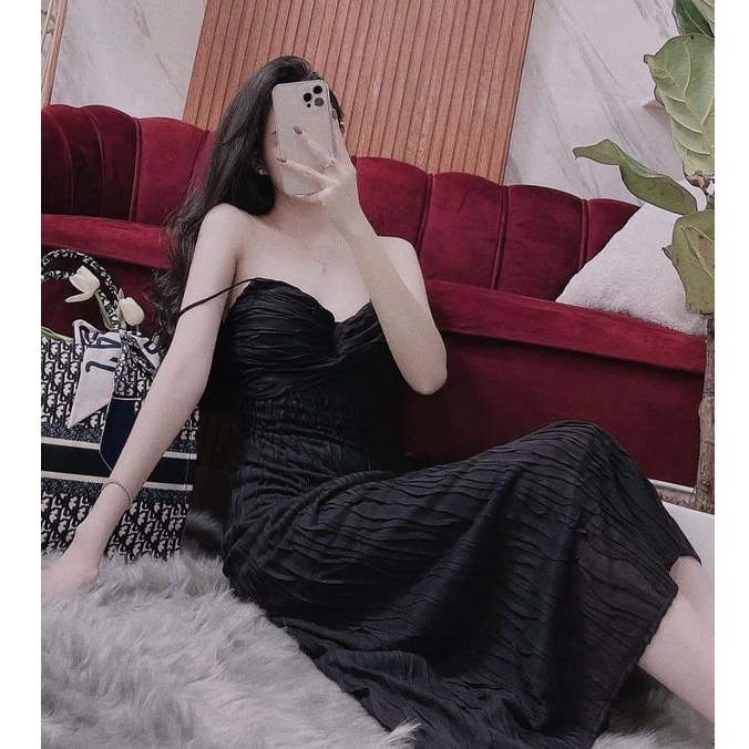 (SẴN) Đầm maxi 2 dây xoắn ngực đi biển, dạo phố, tiệc đẹp