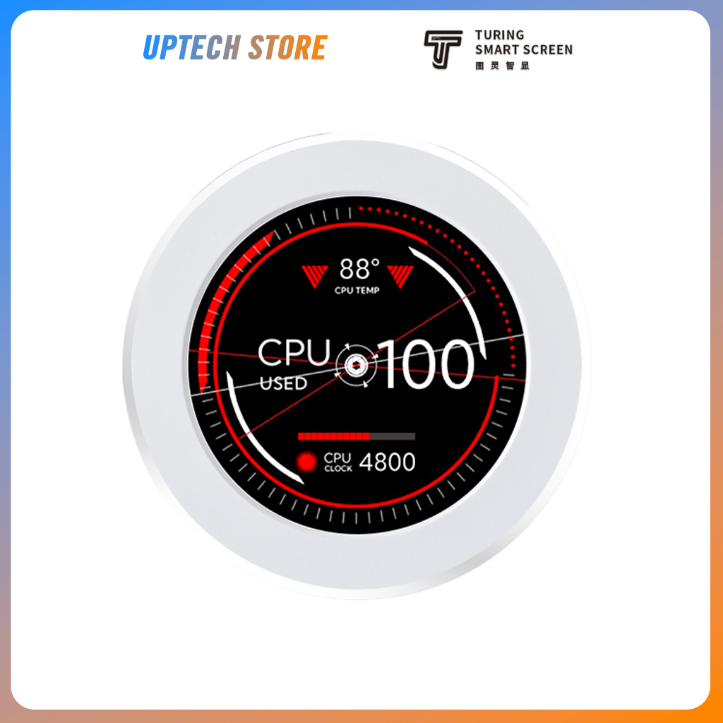 Màn hình thông số máy tính Turzx 2,1 inch gắn block tản nhiệt nước CPU - 1 Dây kết nối duy nhất - Cắm là dùng