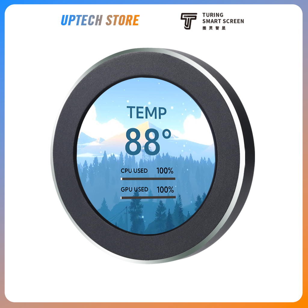 Màn hình thông số máy tính Turzx 2,1 inch gắn block tản nhiệt nước CPU - 1 Dây kết nối duy nhất - Cắm là dùng