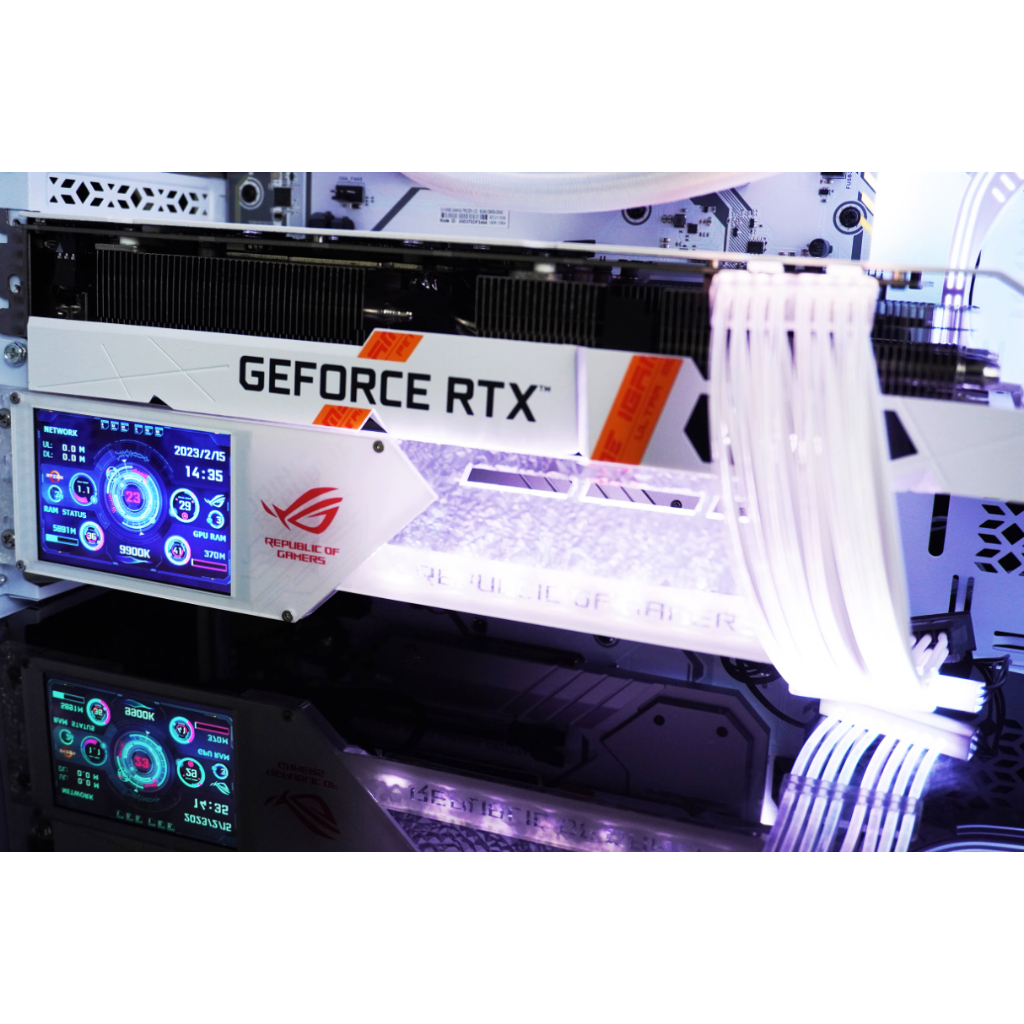 Giá đỡ VGA kèm màn hình thông số máy tính TURZX 3,5 Inch IPS - Kèm đèn led - Không cần AIDA64