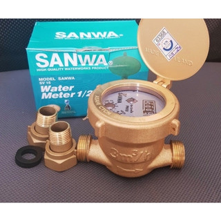 Đồng hồ đo lưu lượng nước sanwa thái lan phi 21mm - mã sv15