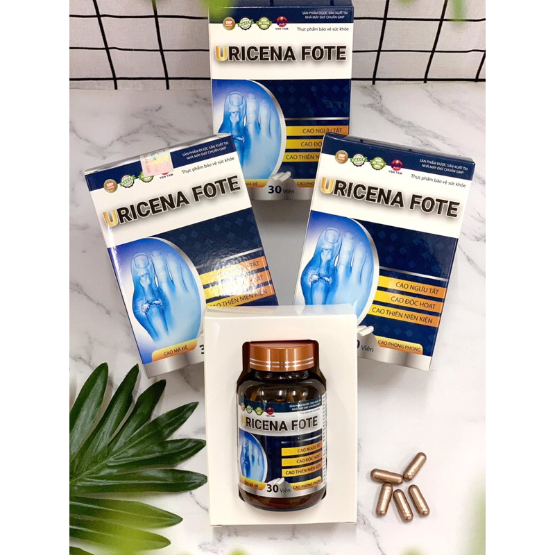 Uricena fote hộp 30 viên hỗ trợ giảm đau gút