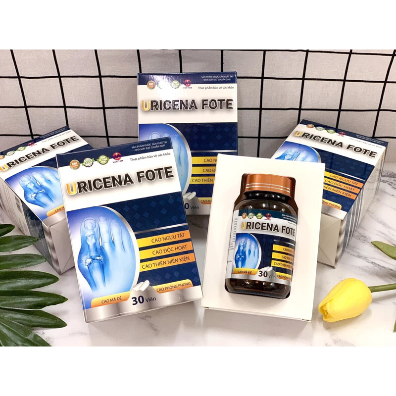 Uricena fote hộp 30 viên hỗ trợ giảm đau gút