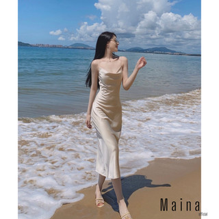 Đầm lụa cổ đổ dáng dài cao cấp - (dài 115cm) | Maina.official