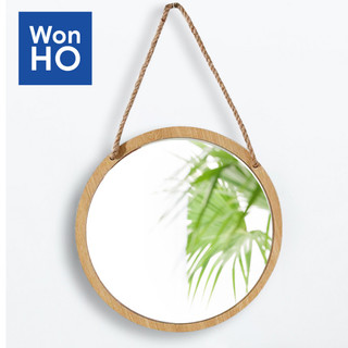 Gương Treo Tường Khung Gỗ Dây Thừng, Khung Gỗ MDF, Size 28cm, Phí Ship Siêu Rẻ, Bao Bể Vỡ