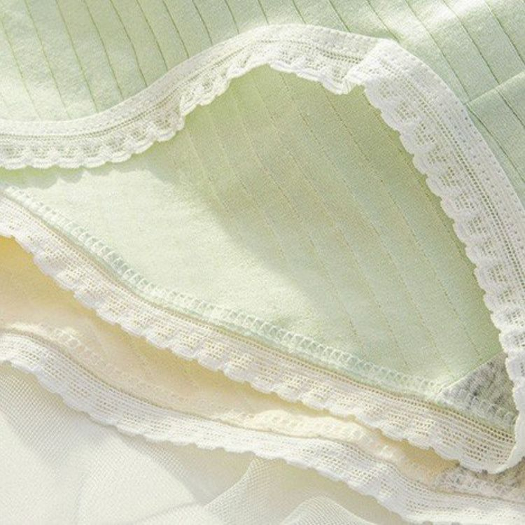 Quần lót nữ cotton - Quần chip nữ cute viền ren đính nơ chiếc lá co dãn thấm hút mồ hôi Cavera L521