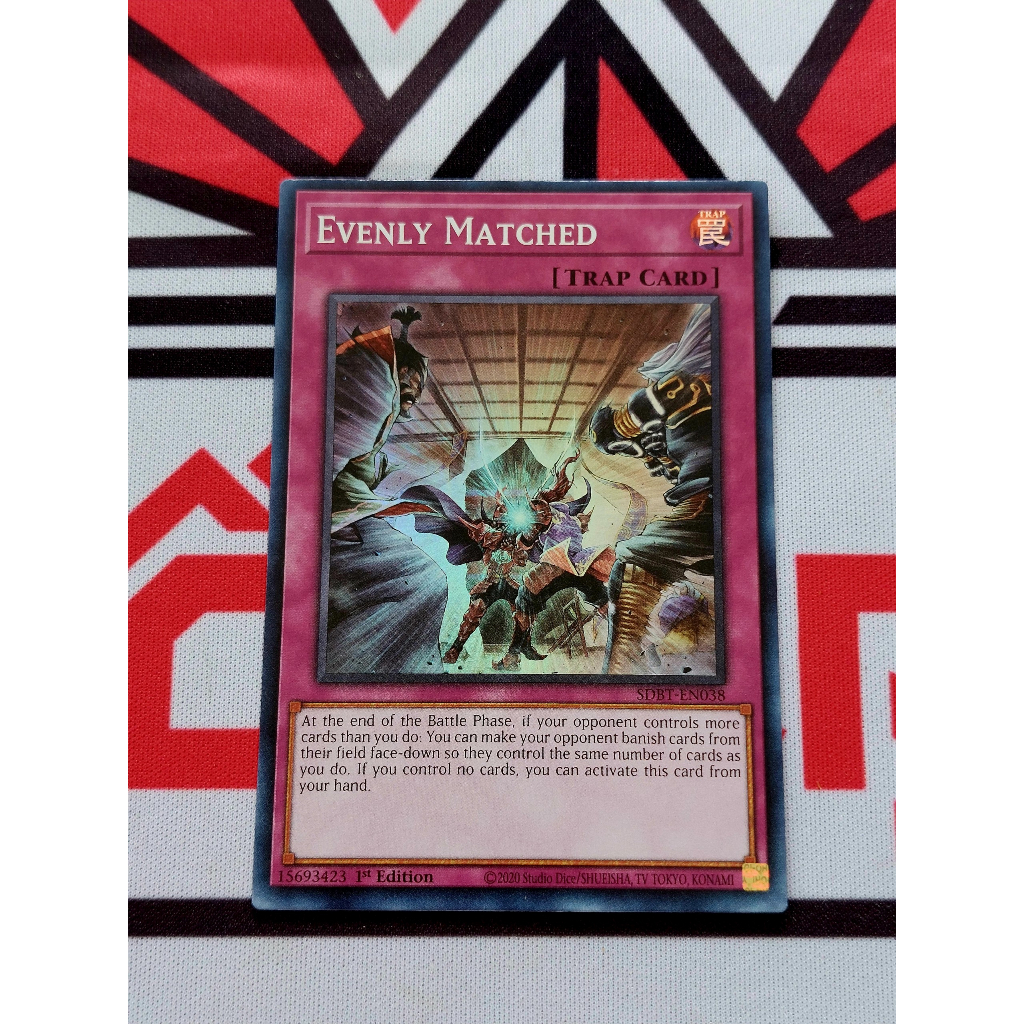 Thẻ Bài Yugioh Trap Evenly Matched - SDBT-EN038 - Super