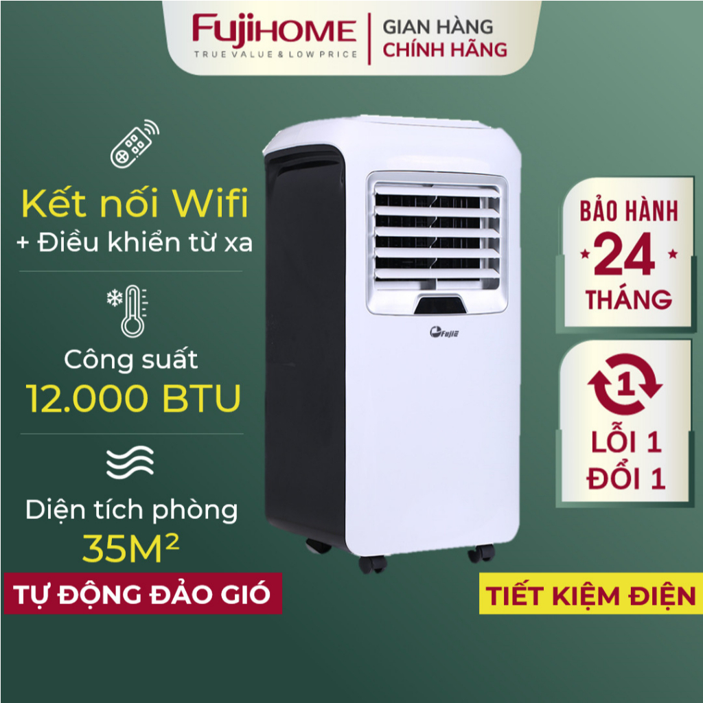 Điều hoà di động 35m2 Nhật Bản Fujihome Nhập Khẩu, máy lạnh di động cây lọc không khí mini portable air conditioner