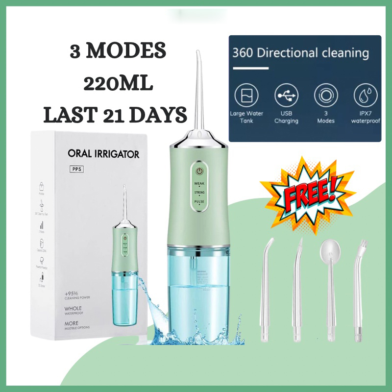 【tặng quà】Chỉ Nha Khoa Water Flosser Oral Irrigator 360° Flushing USB Sạc Nước Flosser Jet Răng Cleaner