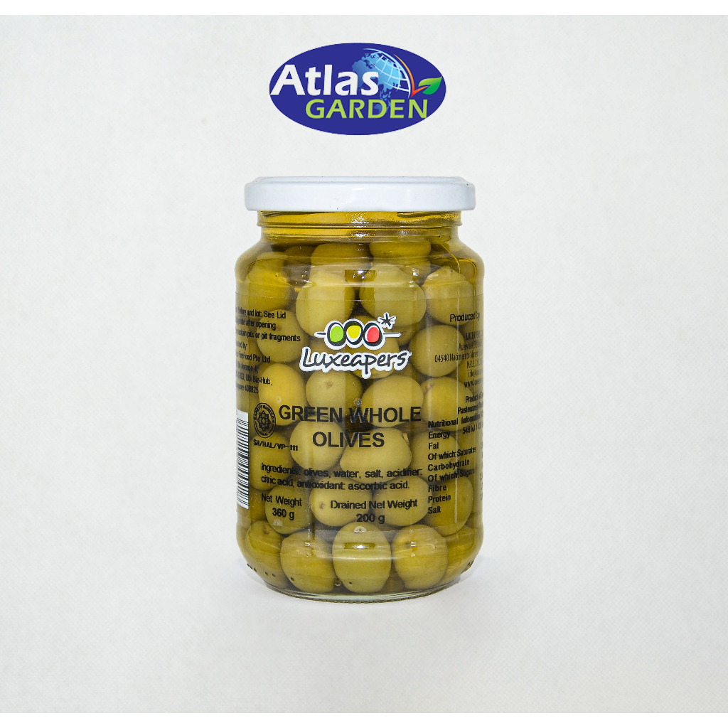 Oliu xanh, đen tách hạt, nguyên hạt Tây Ban Nha nhãn Luxeapers hũ 340g