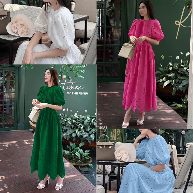 ĐẦM MAXI XÔ REN TAY PHỒNG