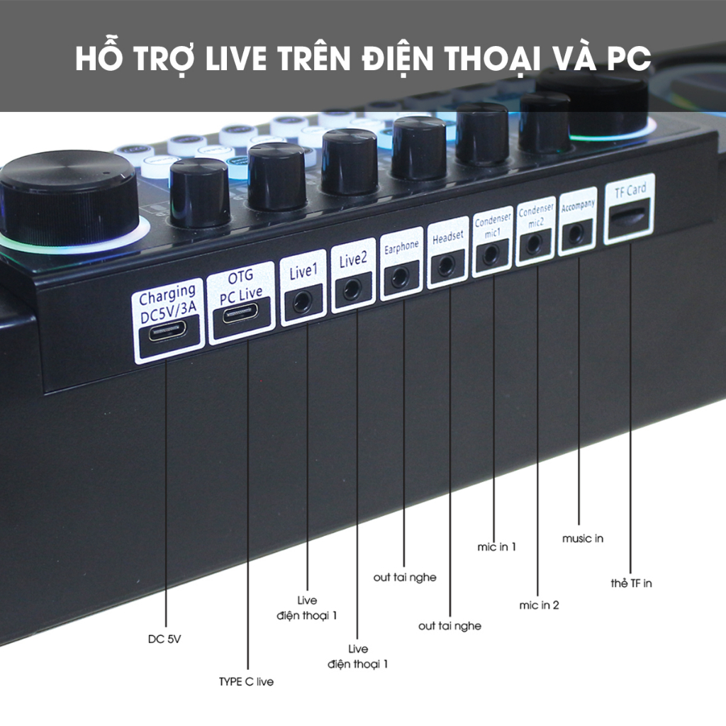 Bộ thu âm Livestream tích hợp công suất hát karaoke có tặng kèm 02 Micro không dây cao cấp, Sound card live, bán hàng