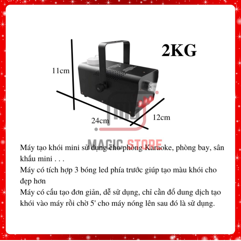 Máy Phun Khói Mini 600w Có Bóng Led Khói Nhiều