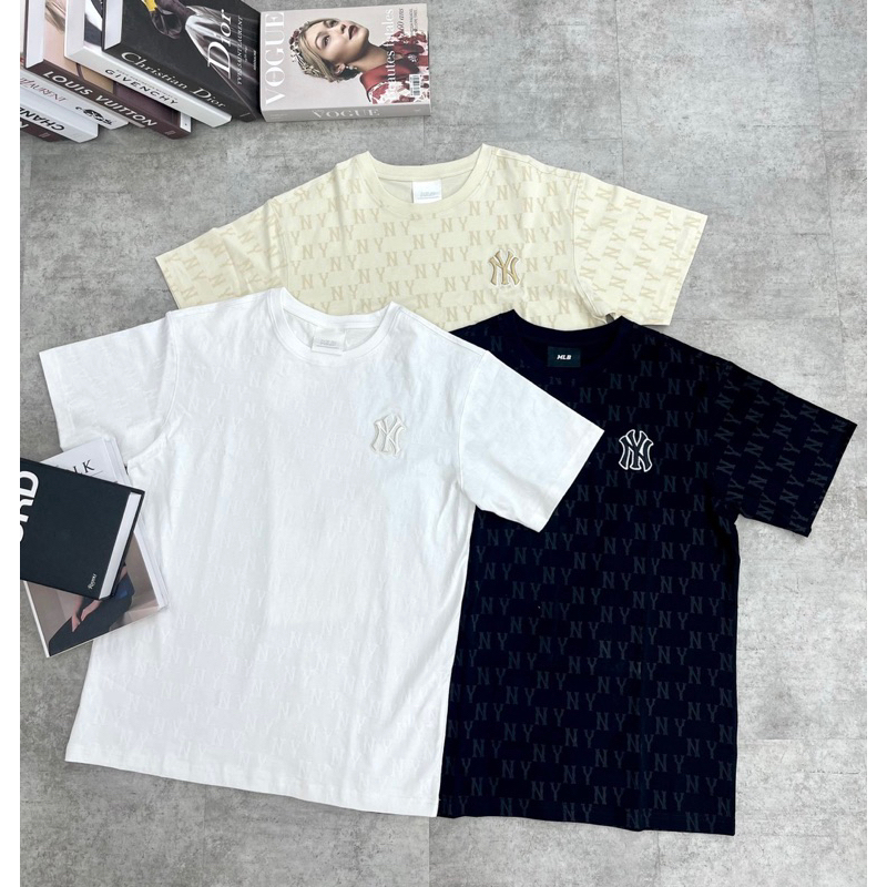Áo Thun Ngắn Tay MLB Ny unisex monogram