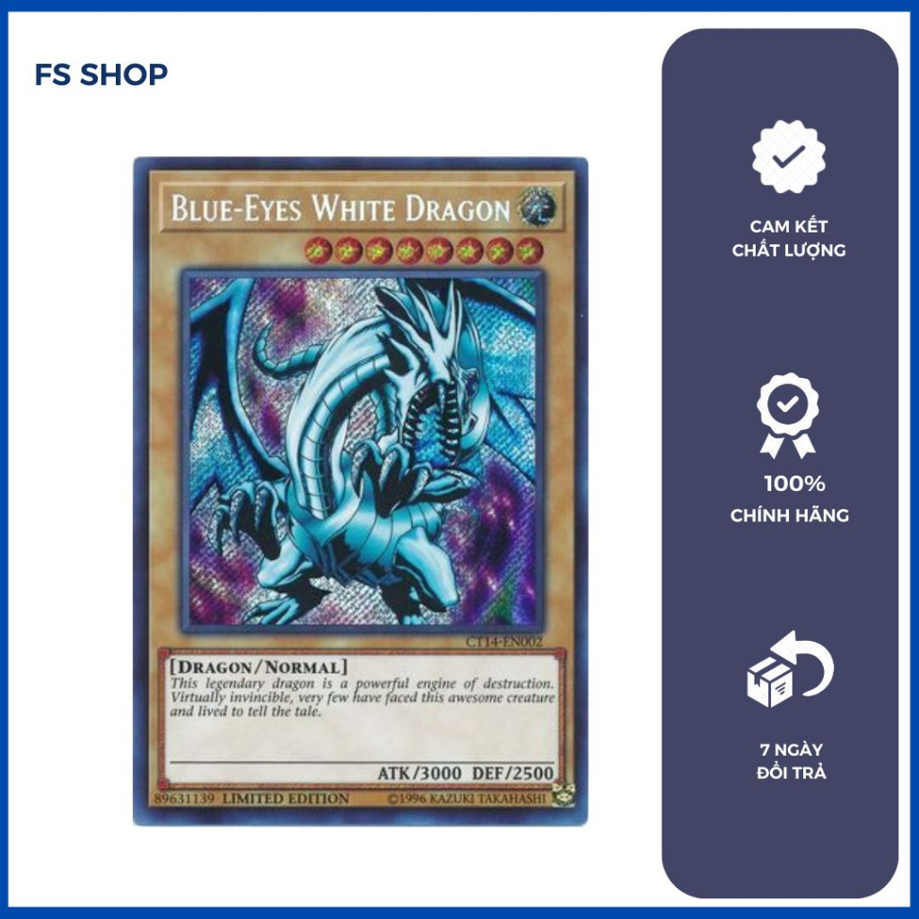 Thẻ bài yugioh chính hãng Blue-Eyes White Dragon – Secret Rare