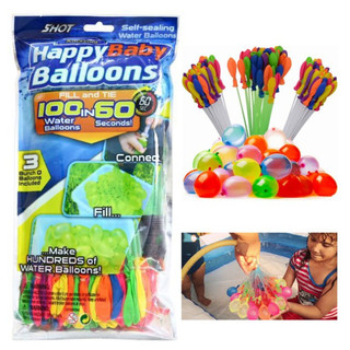  Bóng nước Bịch 111 Bong Bóng Nước Chùm CÓ VÒI NỐI LOẠI TỐT - Bịch 500 Bong Bóng Nước Hana Party 