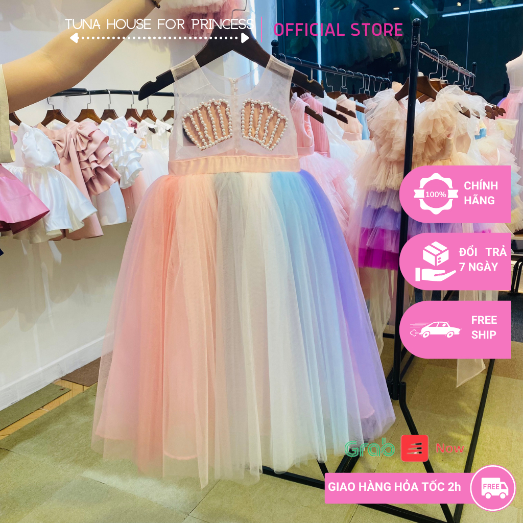 Váy đầm xoè công chúa thiết kế cho bé gái nàng tiên cá Unicorn nhiều màu - Tuna House For Princess