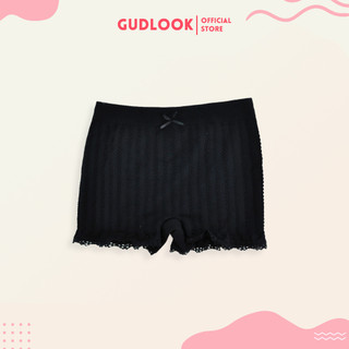 Quần Lót Đùi Bảo Hộ Cotton GUDLOOK Mặc Trong Váy Gân Tăm Thông Thoáng Phối Nơ