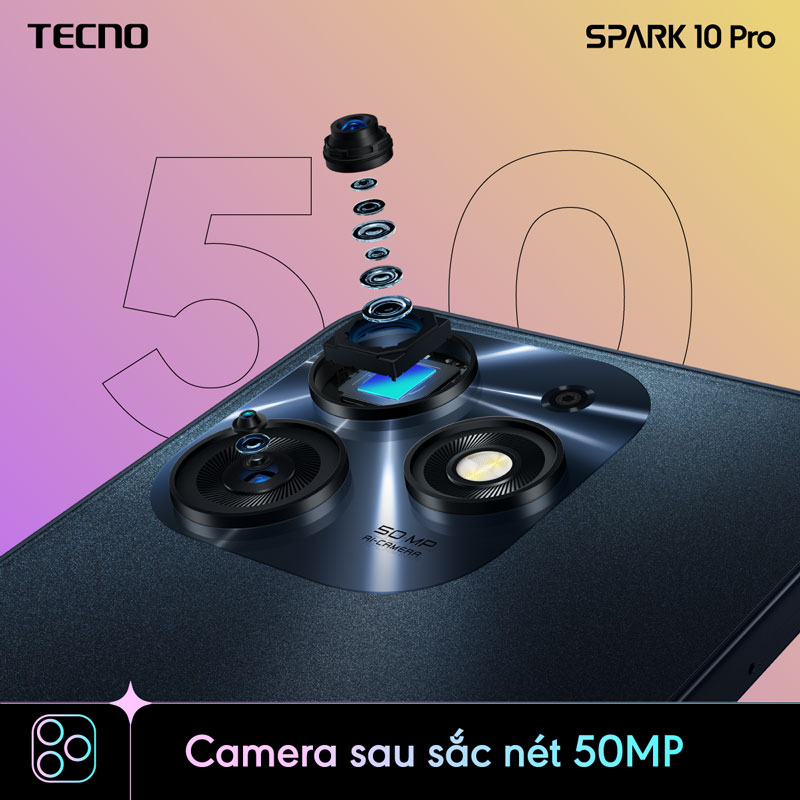 [TẶNG TÚI TECNO] Điện thoại Tecno SPARK 10 Pro 8GB/128GB - Helio G88 | 5000 mAh | Sạc nhanh 18W