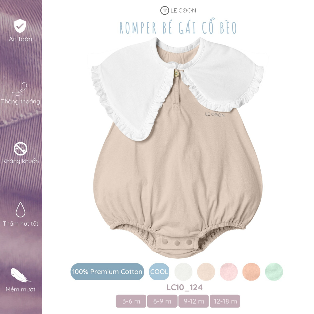 LE COON - Romper Bé Gái Cổ Bèo - COOL
