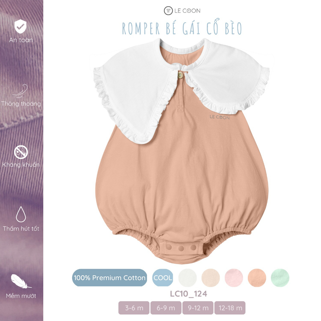 LE COON - Romper Bé Gái Cổ Bèo - COOL