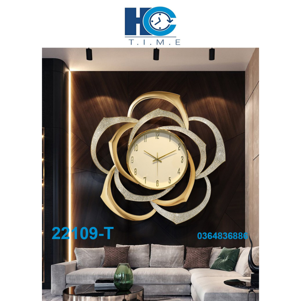 Đồng Hồ Treo Tường Trang Trí Hoa Hồng-Mã22109-KT 88x88cm-phong cách đơn giản,sang trọng,bền, đẹp,giá rẻ-quà tặng ý nghĩa
