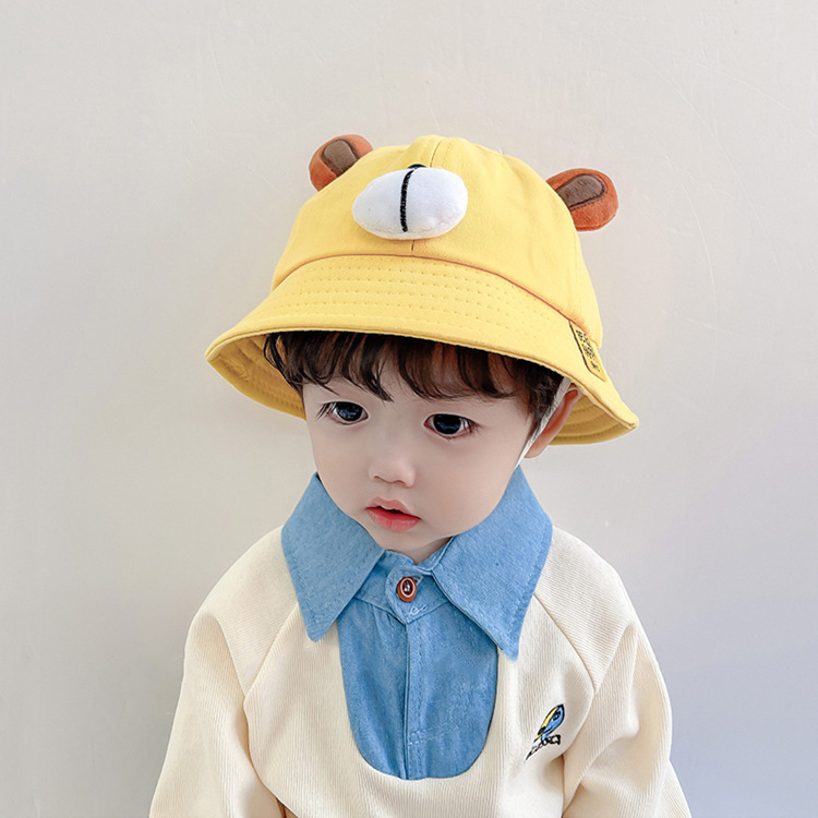 Mũ vành Cho Bé, Mũ Rộng Vành Chống Nắng Thời Trang Họa Tiết Họa Gấu Cho Bé 1-3 Tuổi