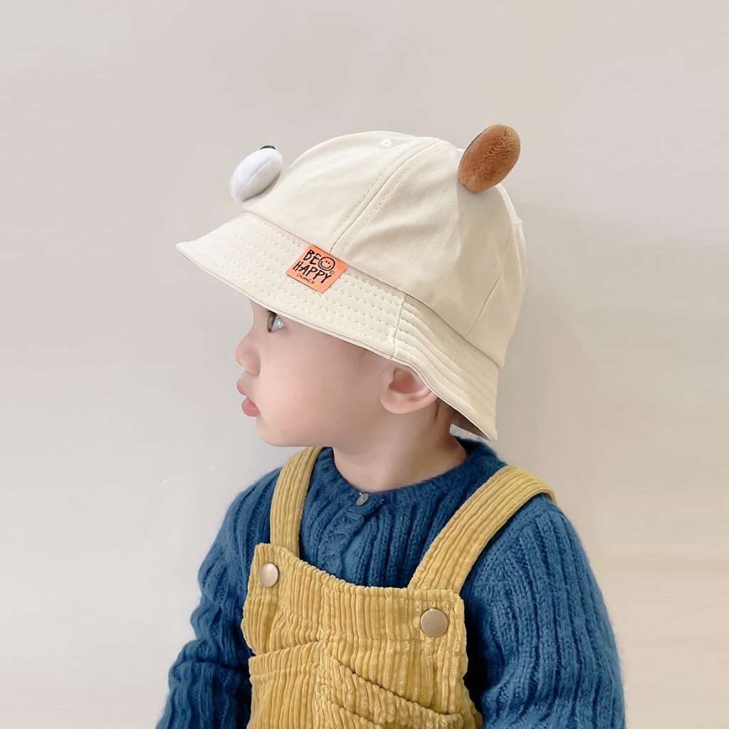 Mũ vành Cho Bé, Mũ Rộng Vành Chống Nắng Thời Trang Họa Tiết Họa Gấu Cho Bé 1-3 Tuổi