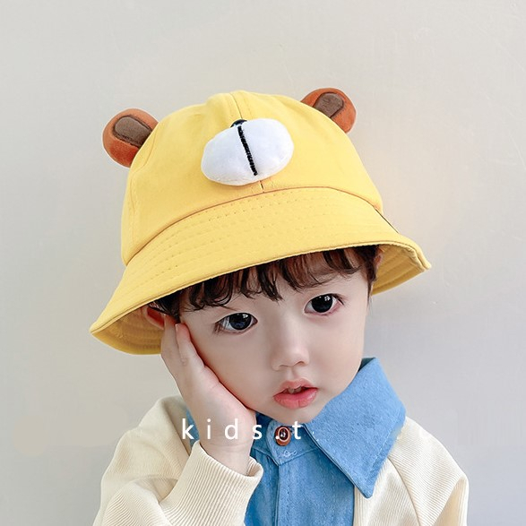 Mũ vành Cho Bé, Mũ Rộng Vành Chống Nắng Thời Trang Họa Tiết Họa Gấu Cho Bé 1-3 Tuổi