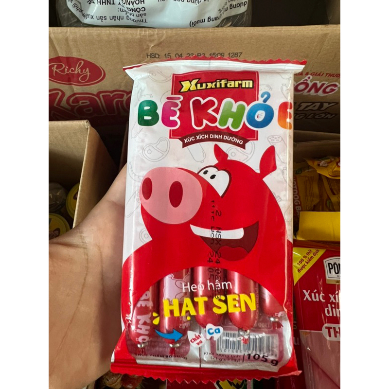 Xúc xích bé khoẻ heo hầm hạt sen