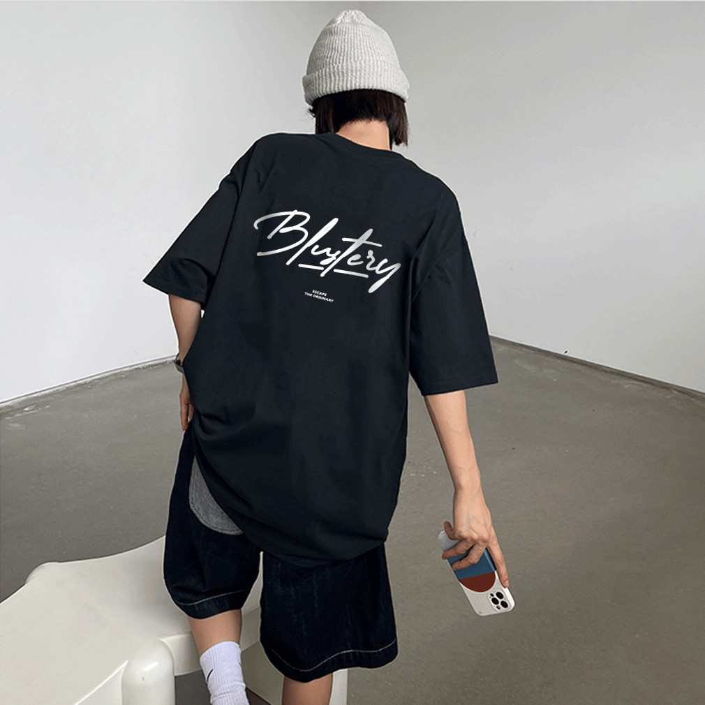 Áo thun form rộng unisex BLUSTERY Signage vải cotton cao cấp co giãn, dày dặn Local Brand