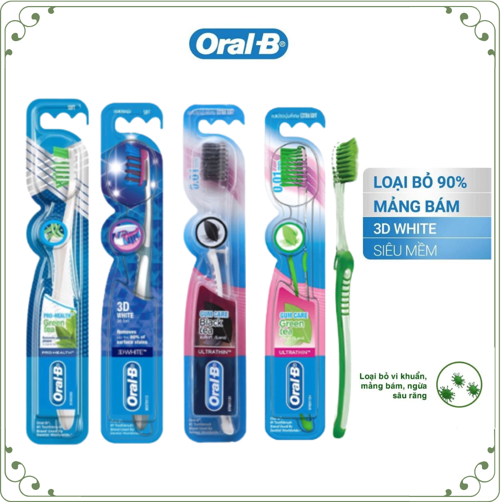 Bàn chảy đánh răng ORALB 3D White Soft /oral b Pro-Health Green Tea
