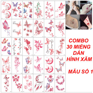 [Xả kho] 30 tấm Hình Xăm Dán Tạm Thời Chống Thấm Nước Combo 30 Tấm