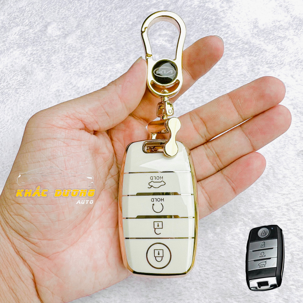 Ốp chìa khoá Kia Sonet Morning Seltos K3 Carens Cerato Soluto TPU đính đá nhân tạo sang trọng