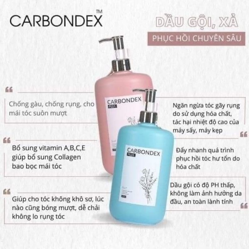 Dầu gội xả Carbondex plus 500ml