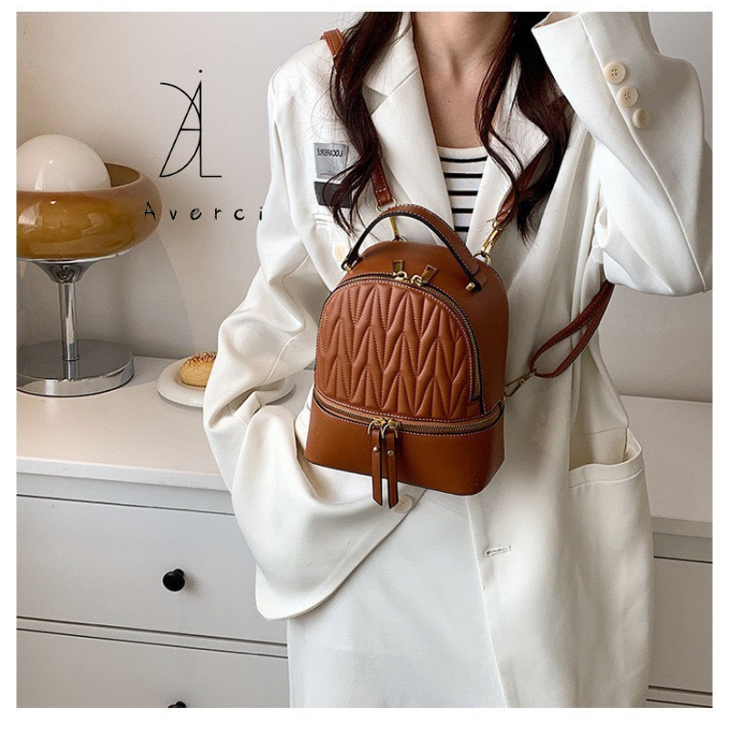 AVERCI Balo Đa Năng, Balo Mini Xinh Xắn Chất Da Mềm Mượt 3 Ngăn Đựng Phong Cách Trẻ Trung AVC313958