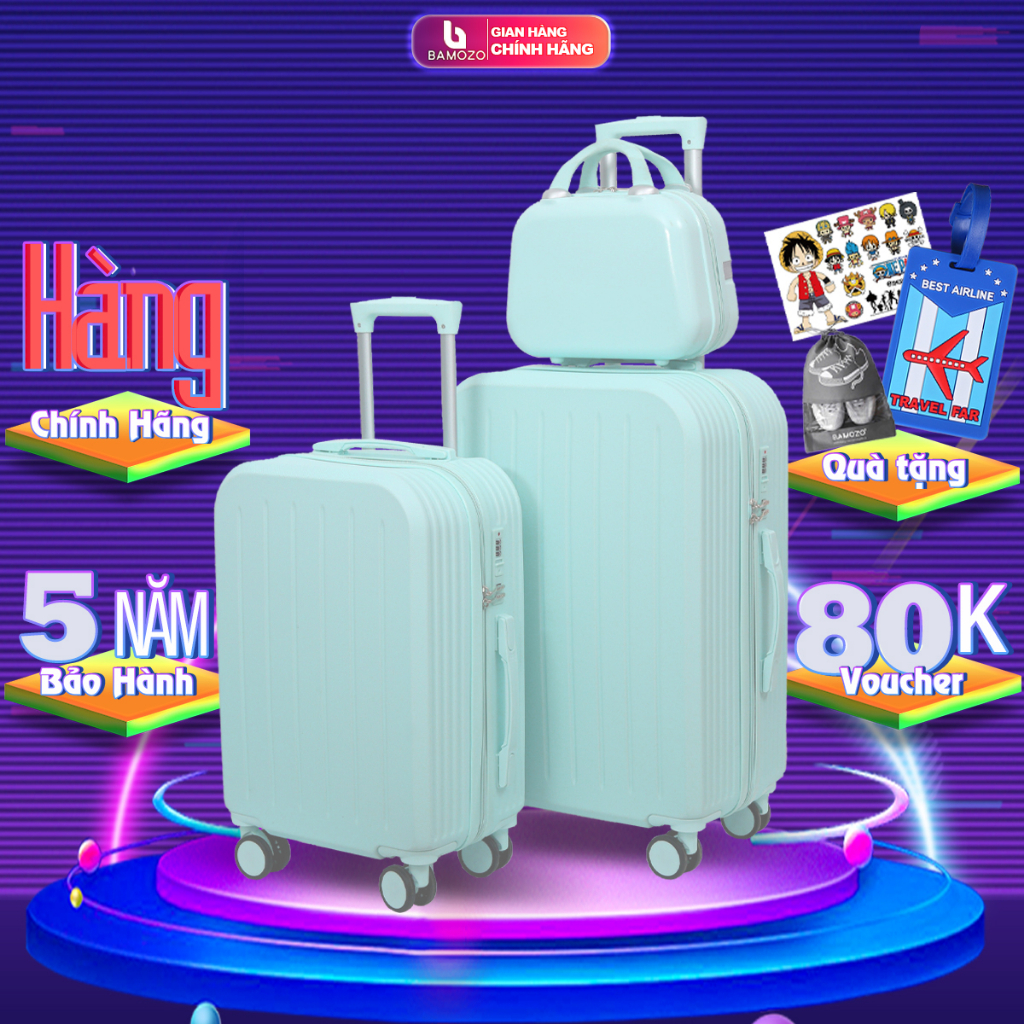 Combo Vali Du Lịch Size 20/24 Inch Và Cốp Vali Cao Cấp Giá Rẻ Bền Đẹp Bảo Hành 5 Năm Bamozo 8812