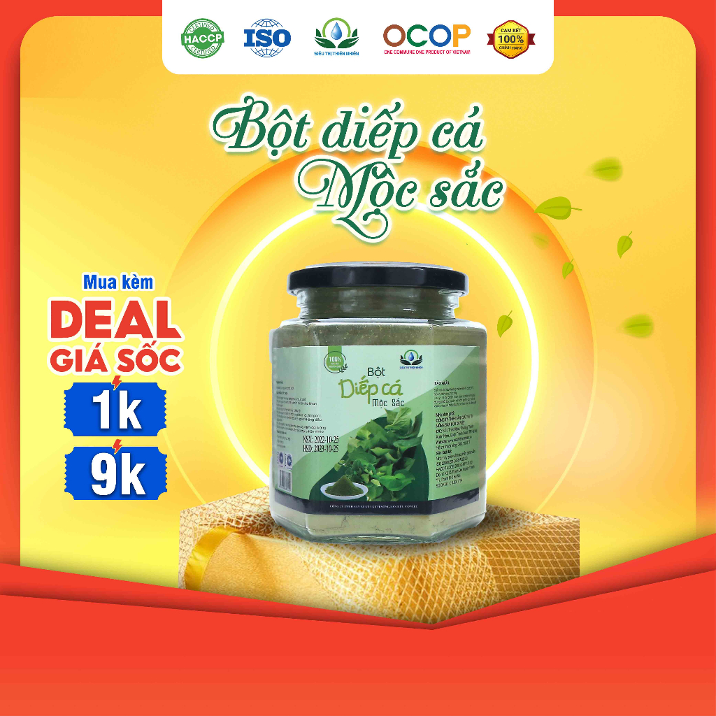 Bột Diếp Cá Nguyên Chất Ngừa Mụn, Giảm Các Vết Thâm Và Thanh Nhiệt Cơ Thể Lọ 150G - SIÊU THỊ THIÊN NHIÊN