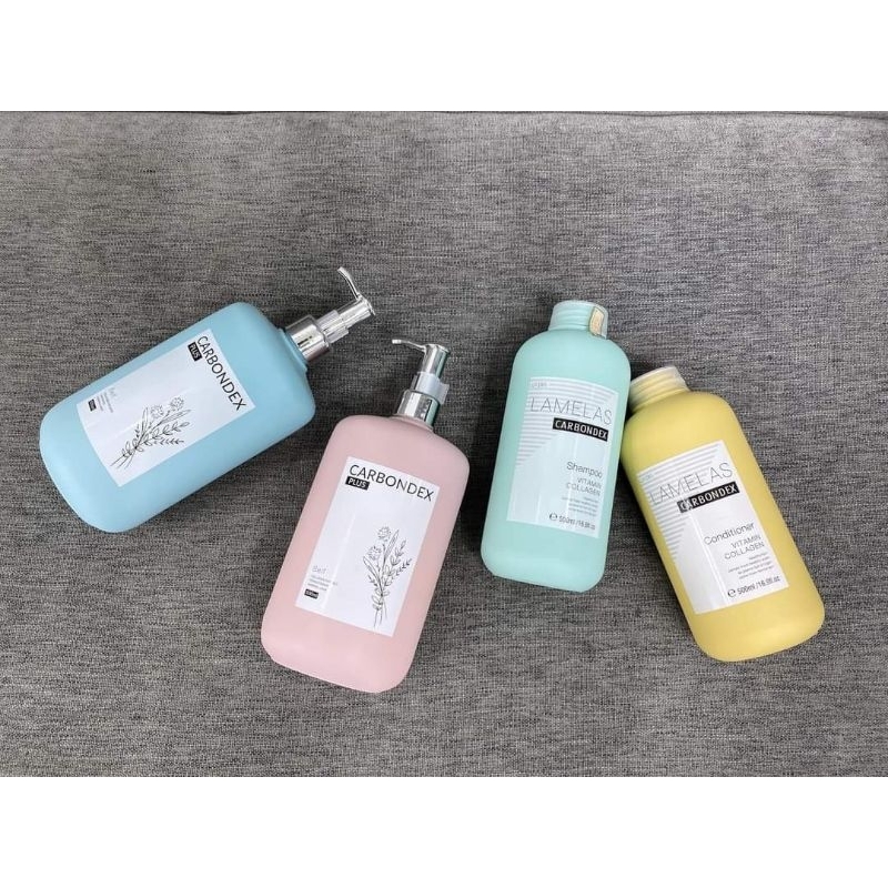 Bộ Dầu gội xả phục hồi LAMELAS-CARBONDEX PLUS siêu mềm mượt - siêu lưu hương 500ml